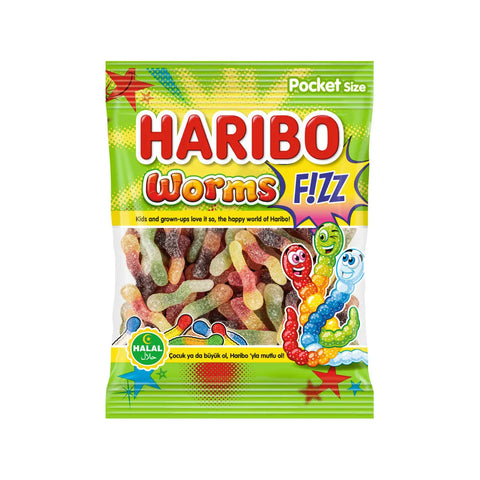 Haribo Fizz Worms Halal 80g Haribo